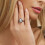 Rose Gold and White Gold Plated Created Ruby, White Fire Opal and Cubic Zirconia Trim Ring 2