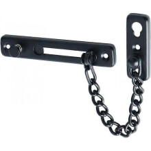 Stainless Steel Chain Door Guard with Spring Anti-Theft Press Lock,Matte Black