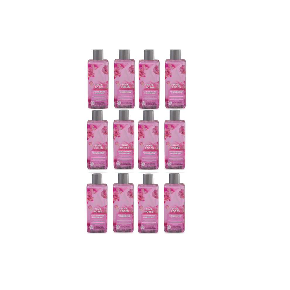 Astonish Concentrated Disinfectant Pink Roses Scented Cleaning Liquid 12x 300ml