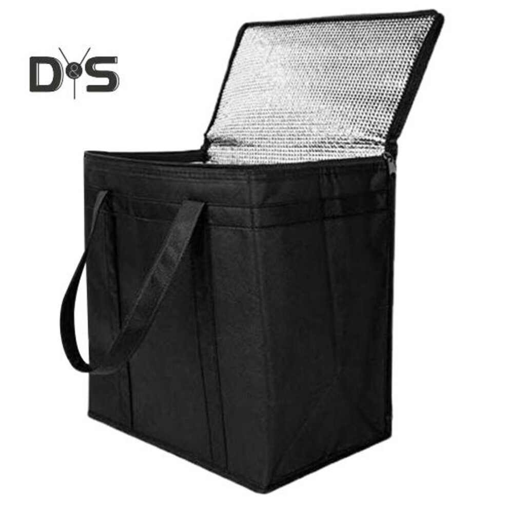 Non-woven Portable Thermal Bag Aluminum Foil Collapsible Heavy Duty Waterproof Large Capacity Picnic Food Delivery Insulated Bag