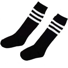 1 Pair Toddlers Children Kids Girls Boys Cotton Bootie Knee High Long Soccer Socks Team Socks for Kids, Black