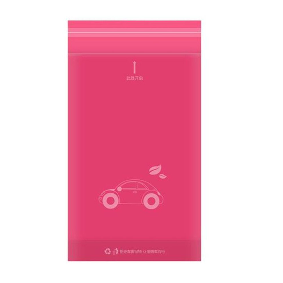 (red, 50pcs) 50pcs Self-adhesive Car Trash Bag Disposable Waterproof Pe Portable Large Capacity Leakproof Heavy Duty Waste Rubbish Garbage Bag Auto Supplies