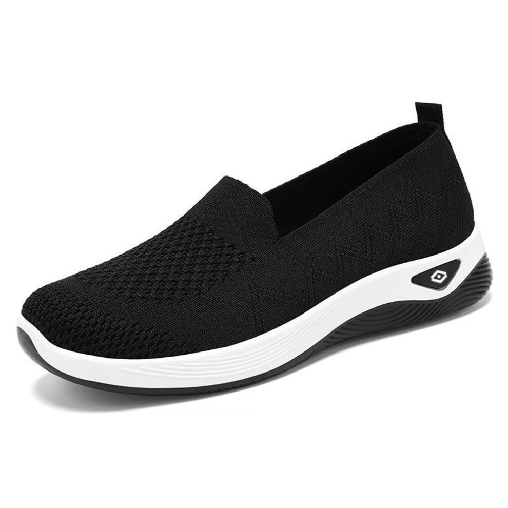 (black, 37) Women's Breathable Mesh Slip-On Walking Shoes Comfortable Memory Foam Casual Loafers Flat Fashion Sneakers