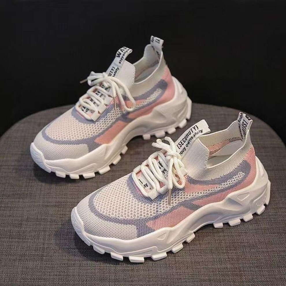 (pink, 40) Sneakers Women Platform Flat Shoes Woman Shoes Green Casual Trainers Ladies Chunky Sneakers Women Shoes