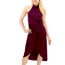 (WINE, TED 1) TED BAKER Womens Halter neck Midi Dress Evening Cocktail Elegant Party Ball Gown