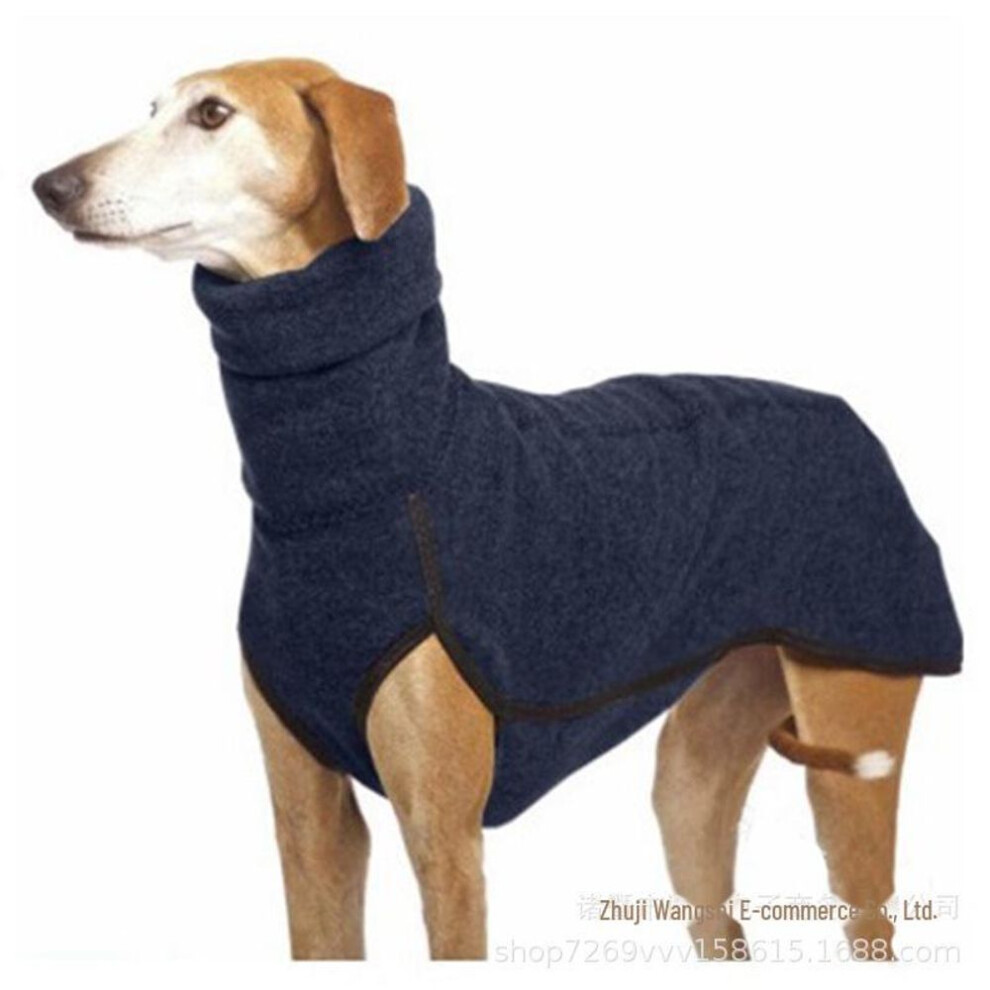 (dark blue, XL) 2022 Golden Retriever Solid-color One-piece Dog Plush Clothing - European & American Style