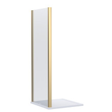 Contemporary Shower Enclosure 8mm Glass Side Panel, 800mm, Brushed Brass