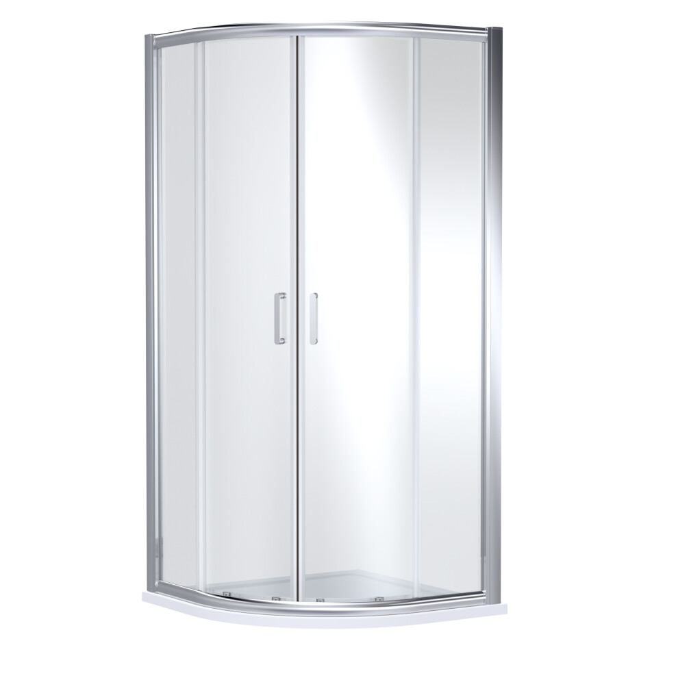 Contemporary 8mm Glass Quadrant Shower Enclosure, 900 x 900mm, Chrome