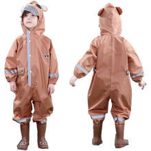 Toddler Rain Suit Baby Rain Suit with Hood Waterproof Coverall One Piece Rain Suit Kids