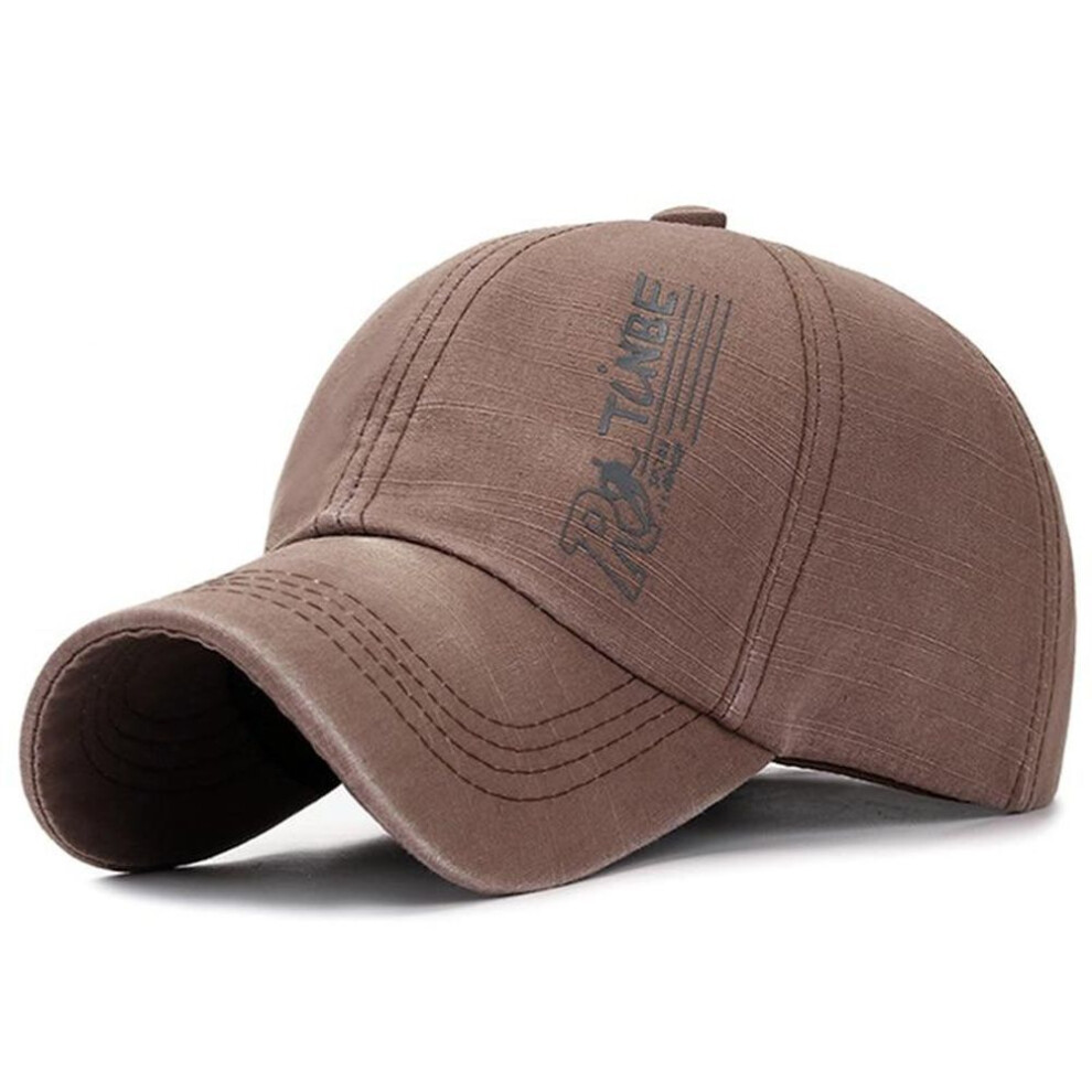 (brown, 55-60 cm) Mens Brand Washed Baseball Caps Summer Spring Sun Hats Dad Hat Trucker Cap For Women