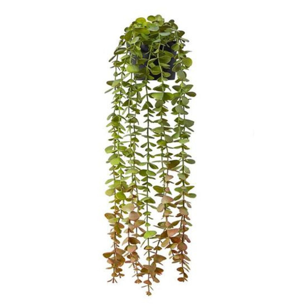 (I) Faux Eucalyptus Vine Potted Hanging Fake Plant Artificial Greenery Vine for Indoor Outdoor Bathroom Living Room Office Wall Decor