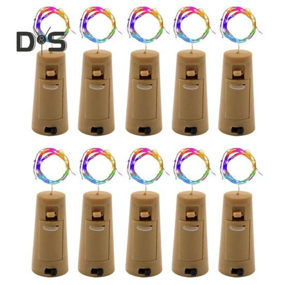 (multicolor, 1M) 10pcs Wine Bottle Lights With Cork Super Bright Waterproof Battery Operated Cork Lights Romantic Decorative Mini Fairy Lights