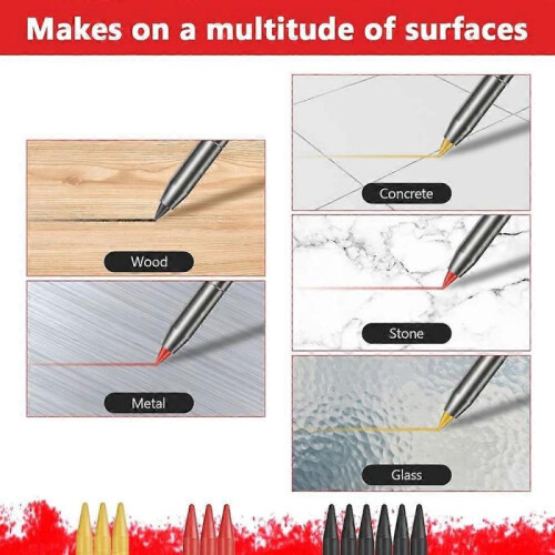2 Pack Solid Woodworking Pencils Built-in Sharpener Woodworking Mechanical Pencil Set with Solid Deep Hole Mechanical Construction Pencils 2
