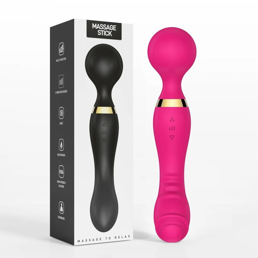 (pink) Double Head Powerful Dildos Vibrator for Women G Spot Clitoris Stimulator AV Magic Wand Vagina Massager Adult Sex Toys for Adult
