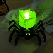 (A02) Halloween Decorations LED Candle Light Plastic Spider Skull Lamp for Home Bar Haunted House Halloween Party Decor Horror Props