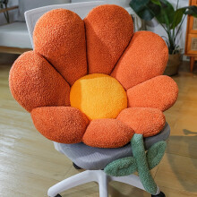 (Orange, 62*65cm) [Cozy Pillow] Cozy Flower-Shaped 1pc Throw Pillow | Soft Plush Cushion in White, Orange, Pink, or Green - Decorative Seat Pad for Sofa, Chair, or Bed
