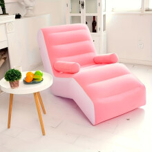 (?Red?) 1pc Outdoor Inflatable Flocked Sofa, Potato Sofa, Portable S-shaped Thickened Sofa Lounger for Lunch Break, Comfortable Single Chair