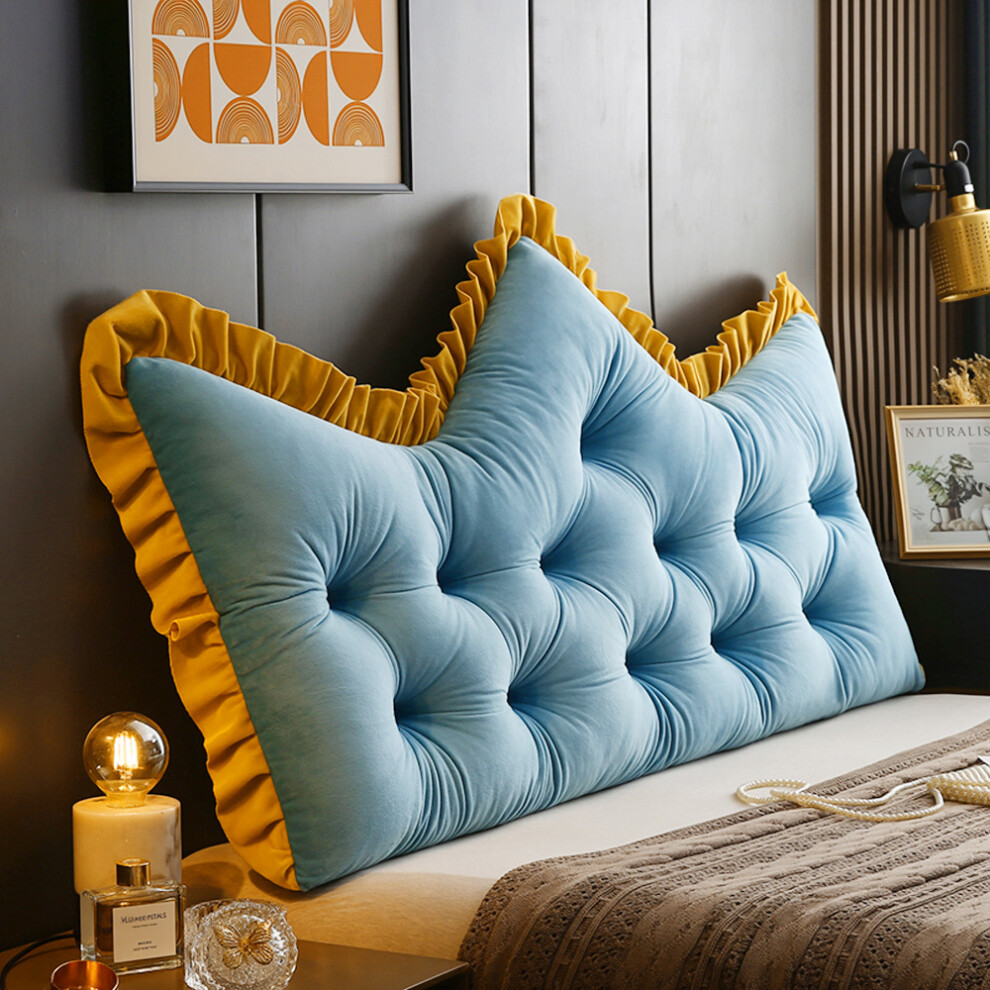 (Blue, 50cm*90cm) 1pc Chic Princess-style Bed Headboard Pillow, Ultra Soft Reading Backrest Pillow For Bed, Sofa, Tatami, Bay Window, Bolster Backrest Support Cushioh