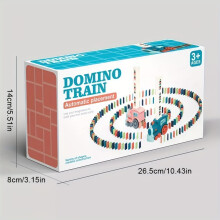 (Domino Car Green 120PCS Set) Domino Train Toy Set with 120pcs Blocks, Automatic Domino Laying Train Construction Set Interactive Musical Game for Color Recognition