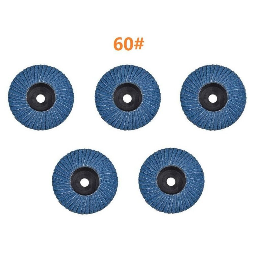 (60#) 75mm 5pcs Grinding Discs Blue Flap Flat Wood Cutting
