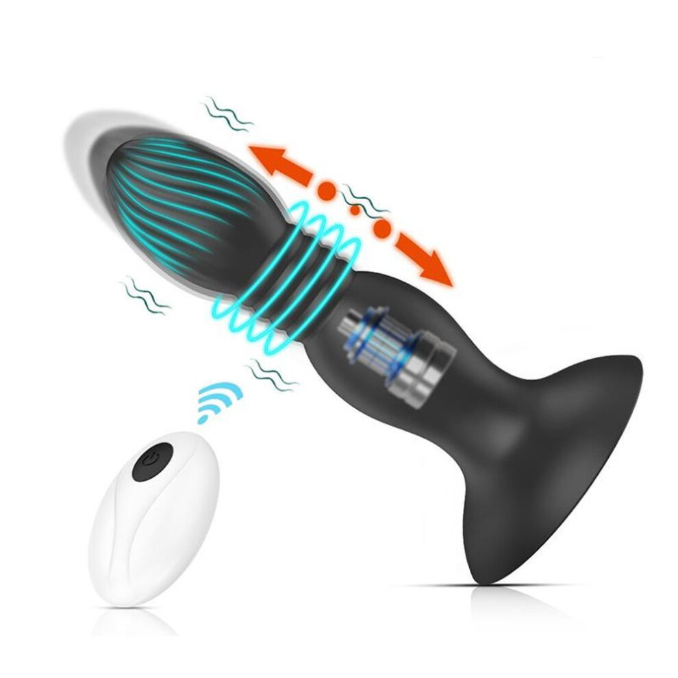 (Remote Control Version) Vibrating Anal Plug Sex Toys with Suction Cup Remote Control Prostate Massager Butt Plug Vibrator Anal Male Adult Sex Toy for Men Women