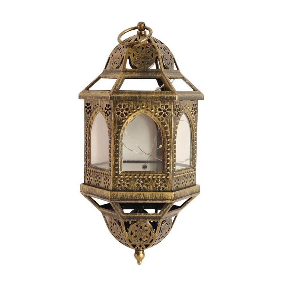 (string lights with base) Bronze LED Lantern Light Plastic Eid Mubarak Light Creative Ramadan Decoration  Muslim Islamic