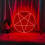 (?Red?) 1pc Mystical Pentagram LED Neon Sign Light - USB Powered with Brightness Control Switch 1