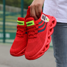 (?Red?, 4.5) Women'S Cushioned Stability Road Running Shoes, Breathable Fabric Upper and Inner, All-Season Comfort, Solid Color with Positioning Printing,
