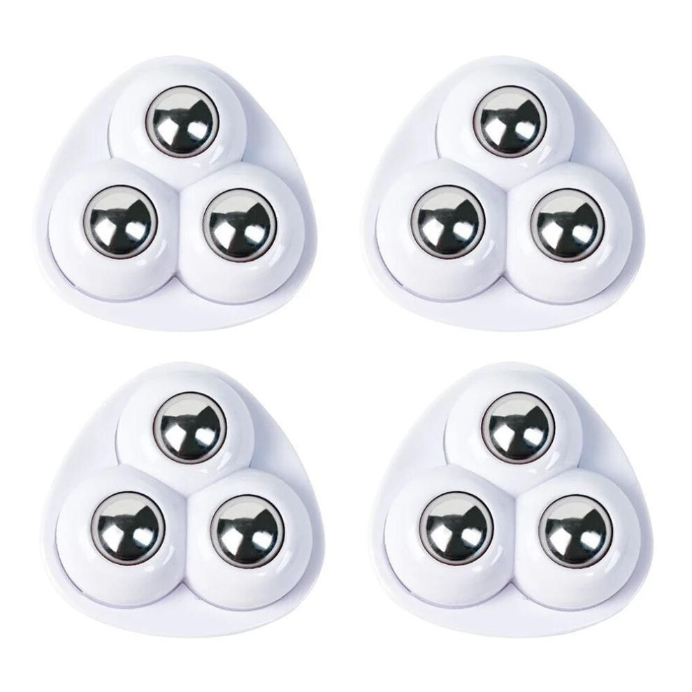 (white, 4PCS) Rolling Caster Pulleys 360 Free Rotation Swivel Caster Wheels No Noise For Trash Can Bottom Kitchen Small Appliances