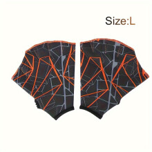 (Gray, L) 1 Pair Premium Swimming Webbed Gloves - Enhance Swimming Speed, Boost Training Efficiency, Water Sports Hands Flippers for Men and Women