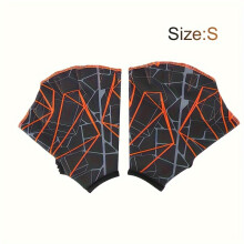 (Gray, S) 1 Pair Premium Swimming Webbed Gloves - Enhance Swimming Speed, Boost Training Efficiency, Water Sports Hands Flippers for Men and Women