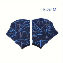 (Navy Blue, M) 1 Pair Premium Swimming Webbed Gloves - Enhance Swimming Speed, Boost Training Efficiency, Water Sports Hands Flippers for Men and Women
