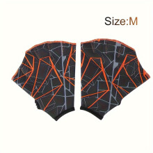 (Gray, M) 1 Pair Premium Swimming Webbed Gloves - Enhance Swimming Speed, Boost Training Efficiency, Water Sports Hands Flippers for Men and Women