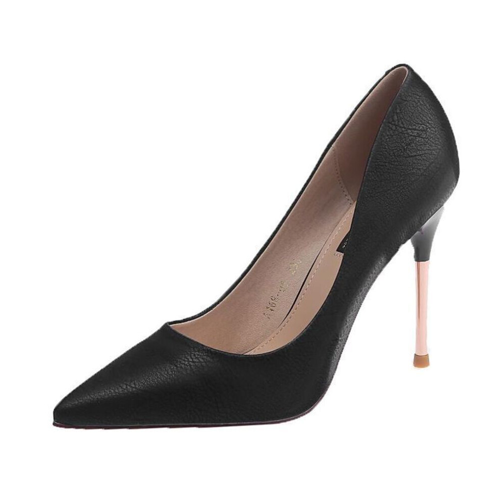 (black, 35) 2022 Spring Women's Black Pointed Stilettos For Banquets
