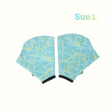 (Green, L) 1 Pair Premium Swimming Webbed Gloves - Enhance Swimming Speed, Boost Training Efficiency, Water Sports Hands Flippers for Men and Women