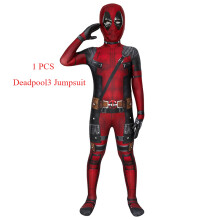 (Deadpool3 Jumpsuit, 120(Fit 110-120cm)) Adult Deadpool Costume Superhero Deadpool Kids Cosplay Costume Mask Suit Jumpsuit Sword Accessories Set Halloween Costume Child