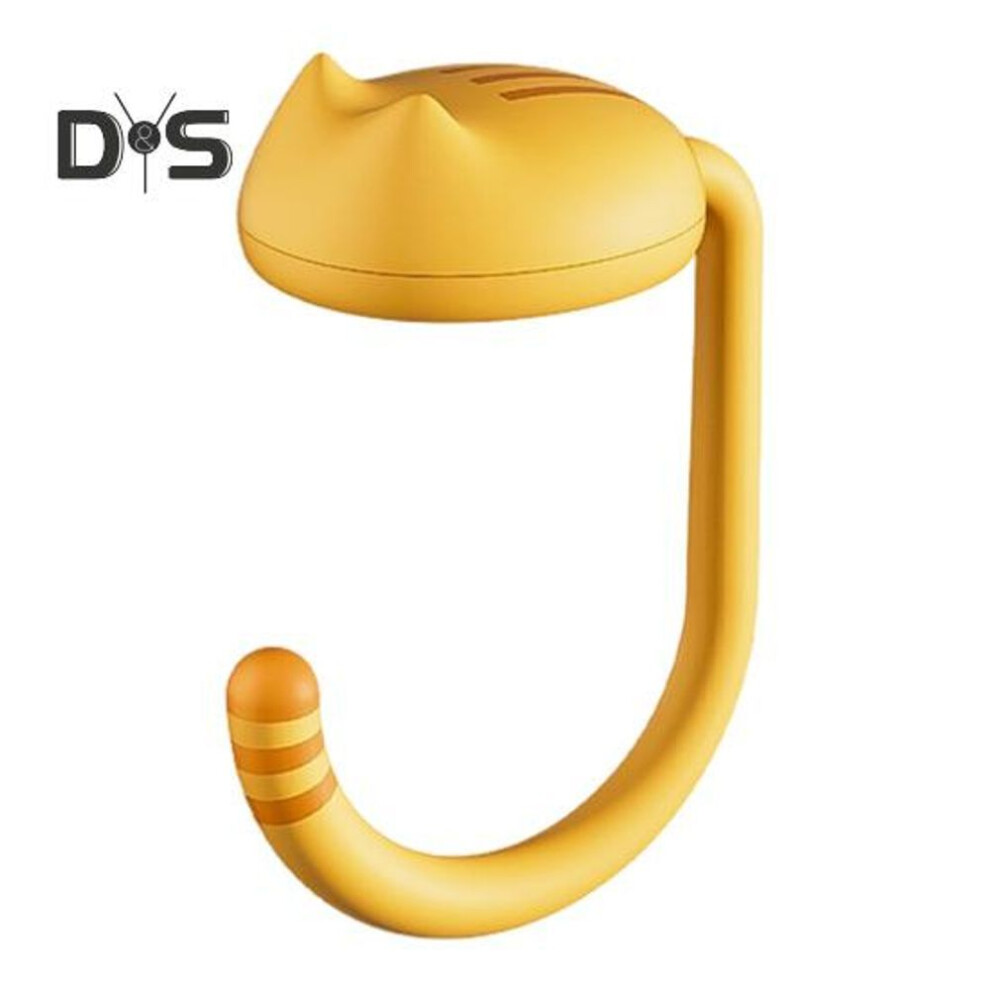 (yellow, 1pc) 1/2pcs Desk Hooks Handbag Hangers Funny Cat Design Strong Load-bearing Easy To Install Bag Holders Table Purse Hooks