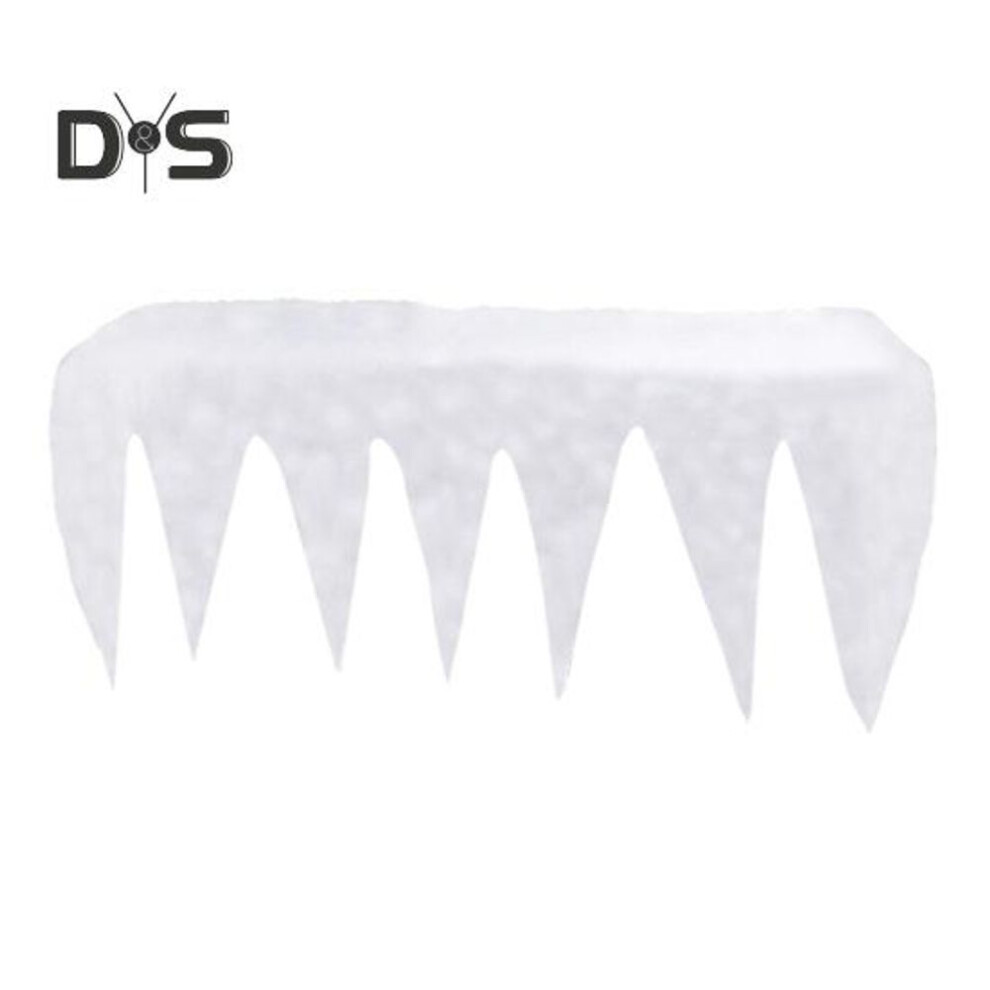 150x68CM Icicle Mantle Scarf Artificial Snow Fireplace Mantel Cover Runner Garland Shelf Top Cloth Winter Christmas Holiday Living Room Home
