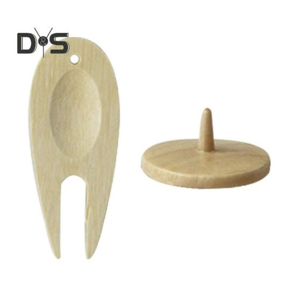 (as the picture, C) Golf Divot Tool Green Bamboo Fork Golf Alignment Ball Marker Golfing Divot Fixer Tool Wood Golf Accessories for Men