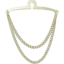 Men's Tie Chain Gold Silver Black Tie Clips Link Chain Cravat Collar Pins