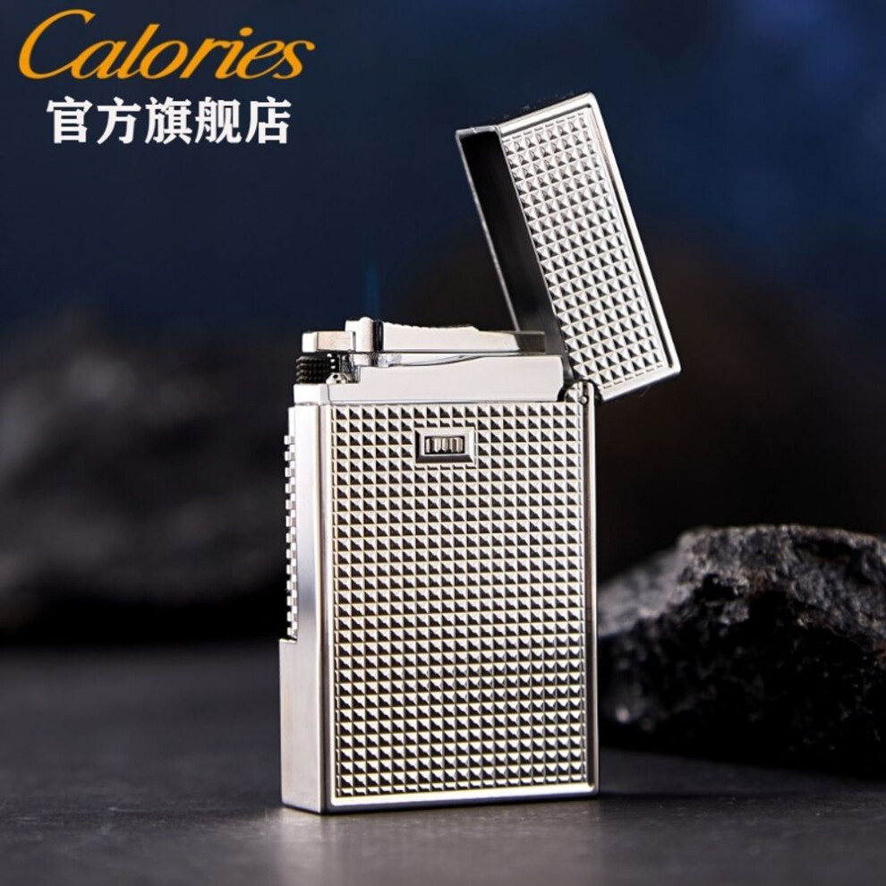 Yeuligo (Double Fire Paris Nail Silve) Card Road Steel Tone Langsheng Refillable Double Fire Lighter Pipe Straight Flush Oblique Fire Side Sliding Grinding W