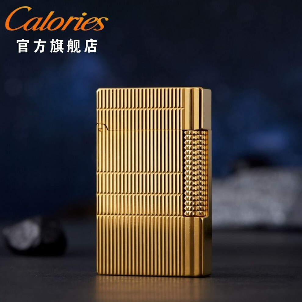 Yeuligo (Gatsby Horizontal Linear Gol) Kalu Langsheng Gas Lighter Gatsby Steel Tone Personality Side Sliding Grinding Wheel Refillable For Boyfriend