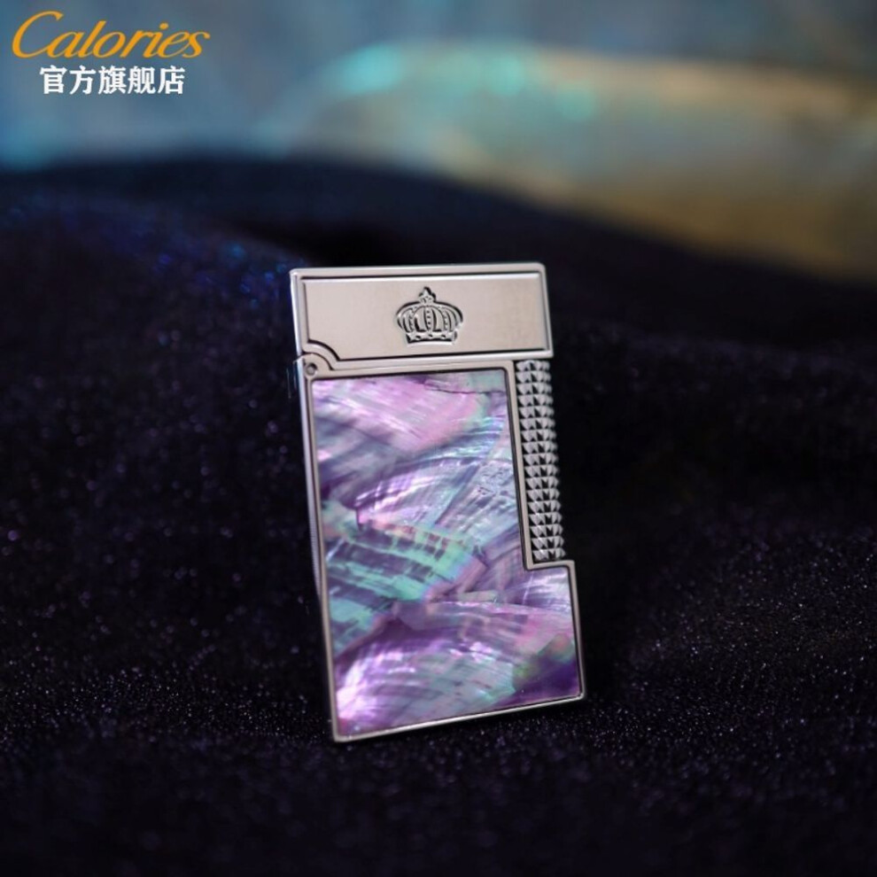 Yeuligo Silver/Purple (Crown Fantasy Purple) Kalu Caibei Refillable Langsheng Steel Tone Lighter Creative Personality High-End Brand Gift For Boyfriend