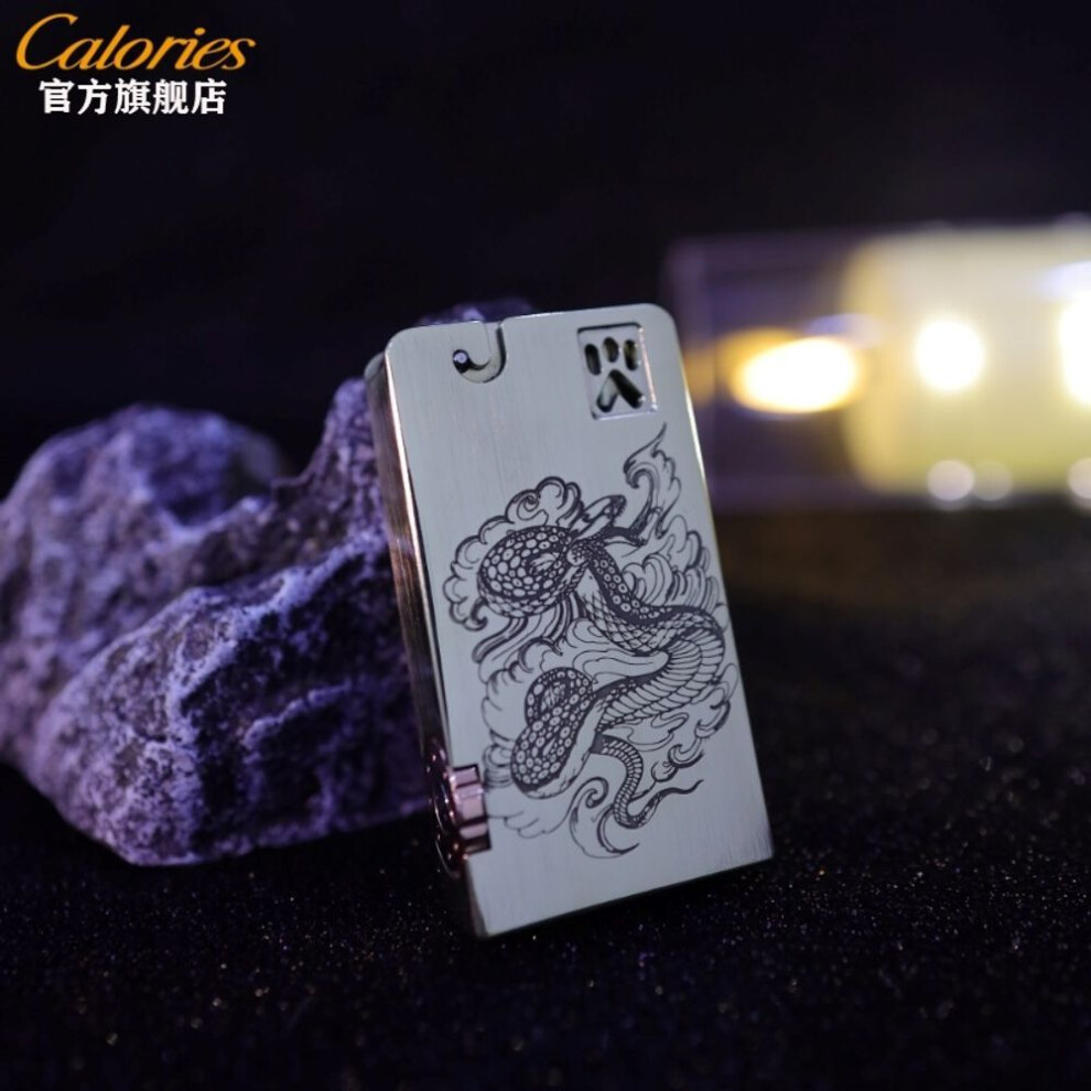 Yeuligo (Ace Has A Snake) Kalu Espoo Li Kerosene Lighter Extended Version Creative Mechanical One-Click Catapult Personality Windproof For Boyfriend Gift