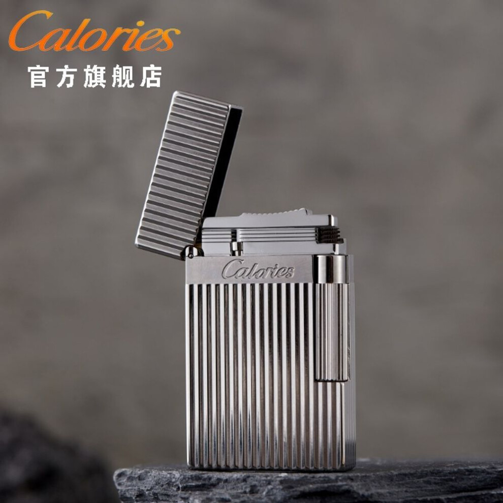 Yeuligo (Gentleman Vertical Bar Silve) Karu Refillable Sideslip Langsheng Lighter Gatsby Striped High-End Business Men's Gift For Boyfriend