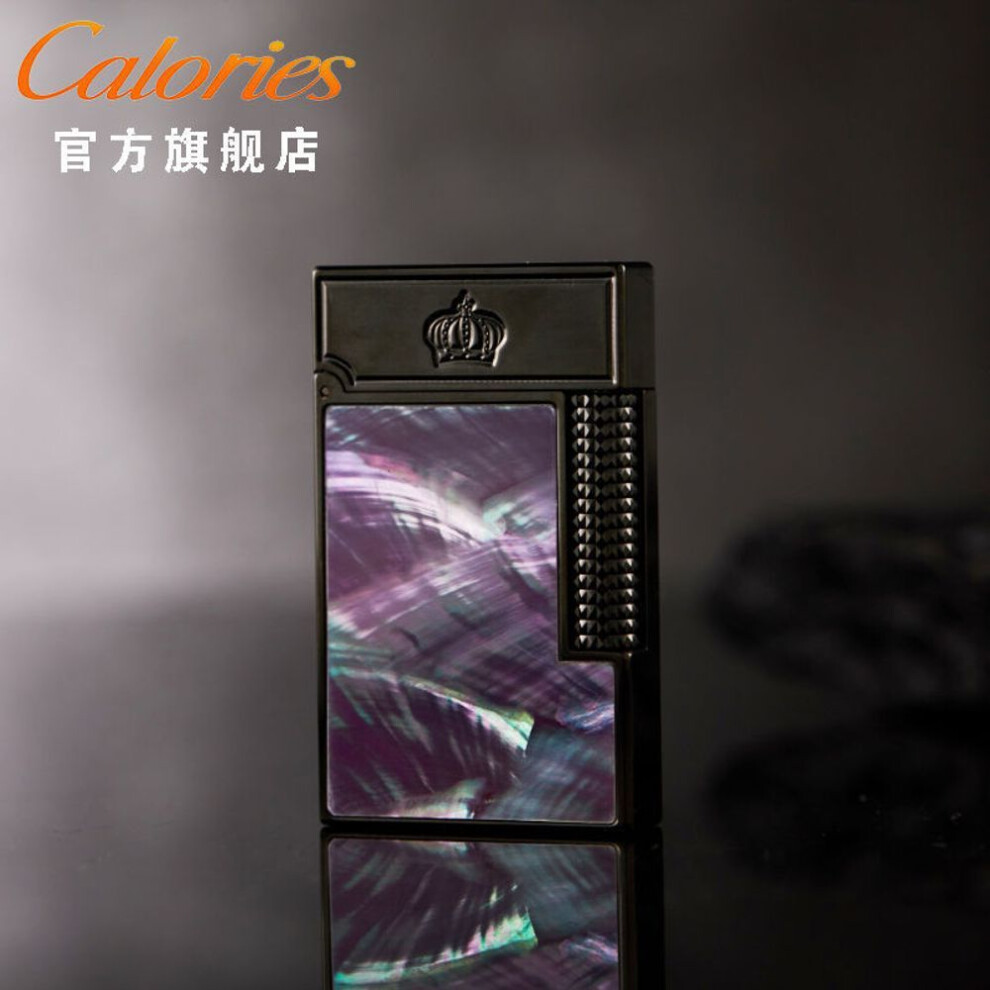 Yeuligo Black (Crown Creme Cassis G.) Kalu Langsheng Caibei Lighter Natural Shell High-End Business Refillable Side Slide Steel Sound Clear Crisp Sound