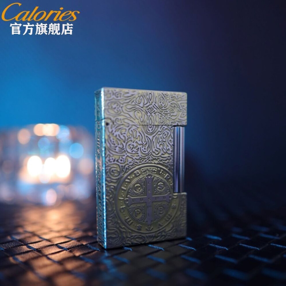 Yeuligo (Two Tone Constantine) Kalu Langsheng Lighter Charging Chrome-Plated Tangcao Refillable Side Sliding Grinding Wheel Personalized Creative Gift For Me