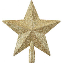 Mini Christmas Tree Star Glitter Shatterproof for Christmas Tree Holiday Home Party Wedding 20cm (Gold)