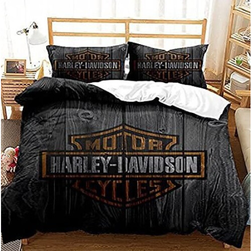 (200x200cm) Motorcycle digital pattern printed quilt cover-0111 Harley