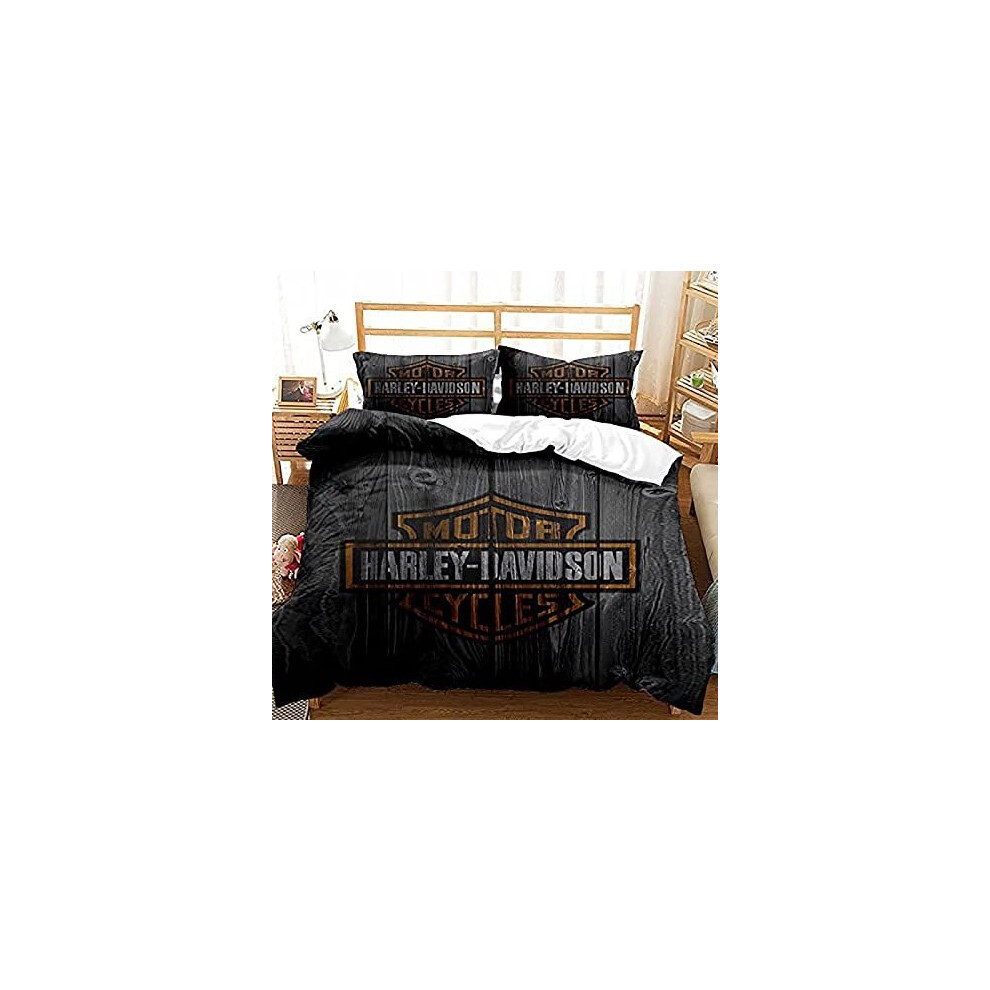 Deyaah (200X200cm) Motorcycle Digital Pattern Printed Quilt Cover-0111 Harley